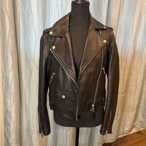 Mackage Leather Moto Jacket Black Size S/P